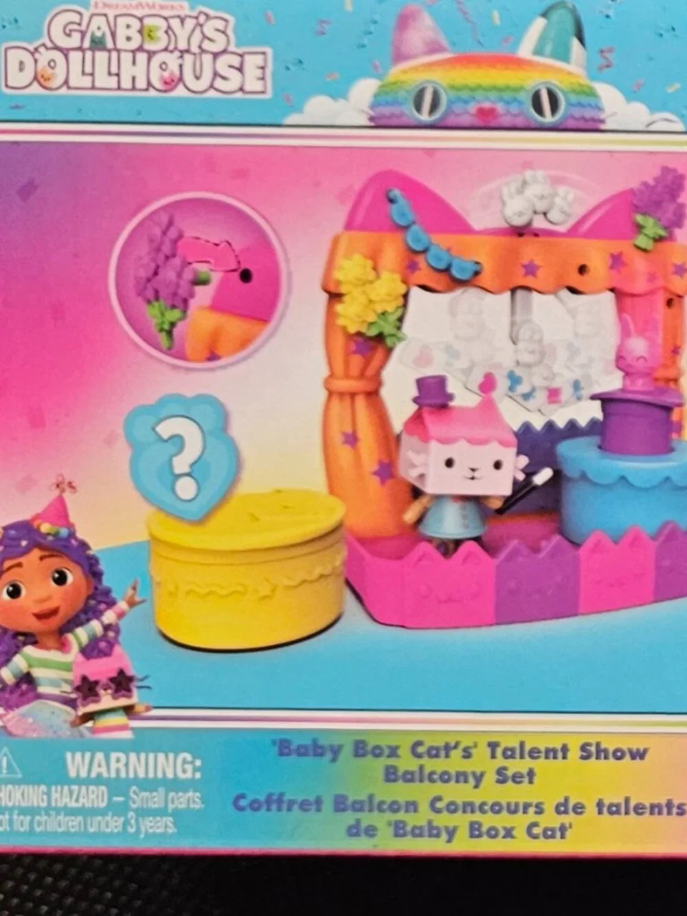 Gabby's Dollhouse Balcony Set (Lot of 3) Baby Box, Pandy Paws, & Cakey,